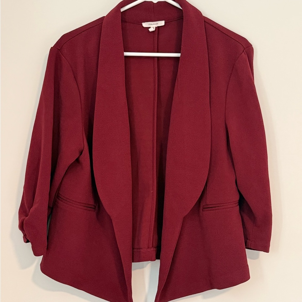 Maurices Deep Red Open Blazer